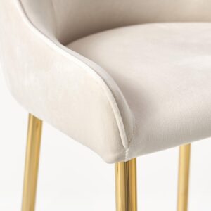 Bar chair with white cushion and gold finish