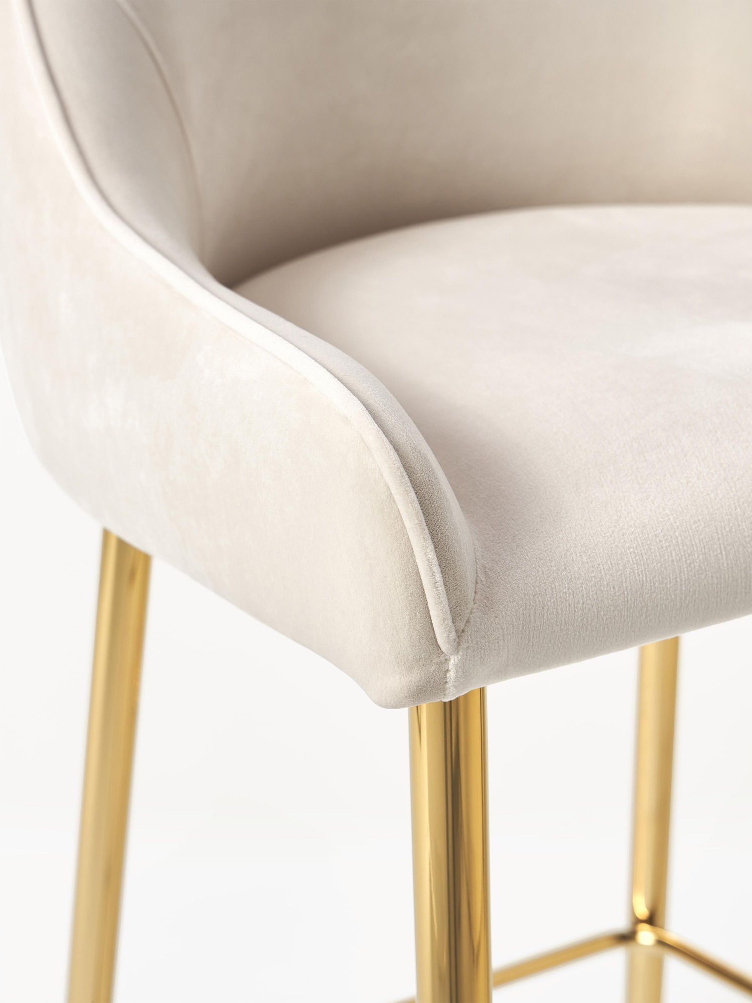 Bar chair with white cushion and gold finish - Image 2