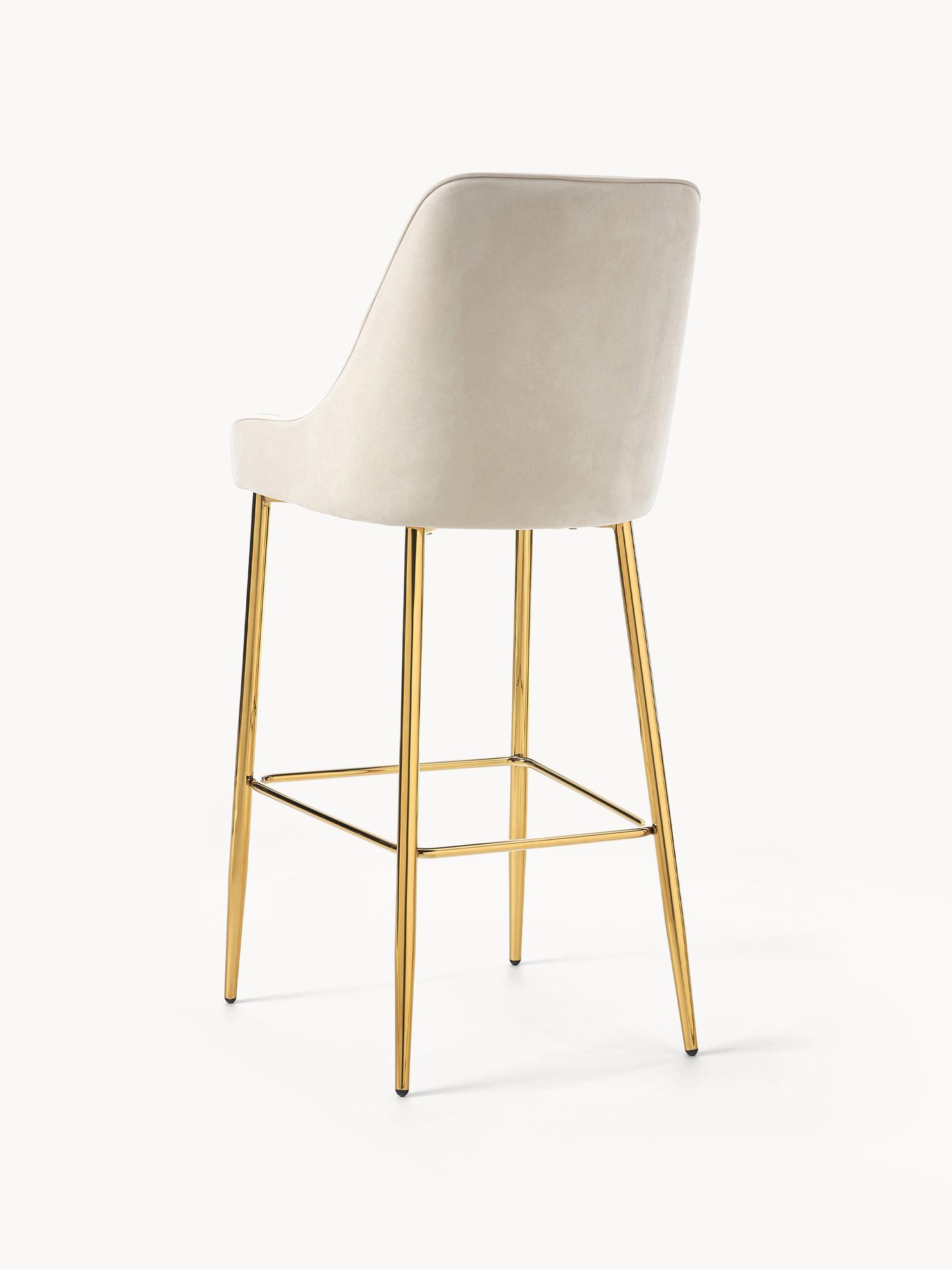 Bar chair with white cushion and gold finish - Image 3