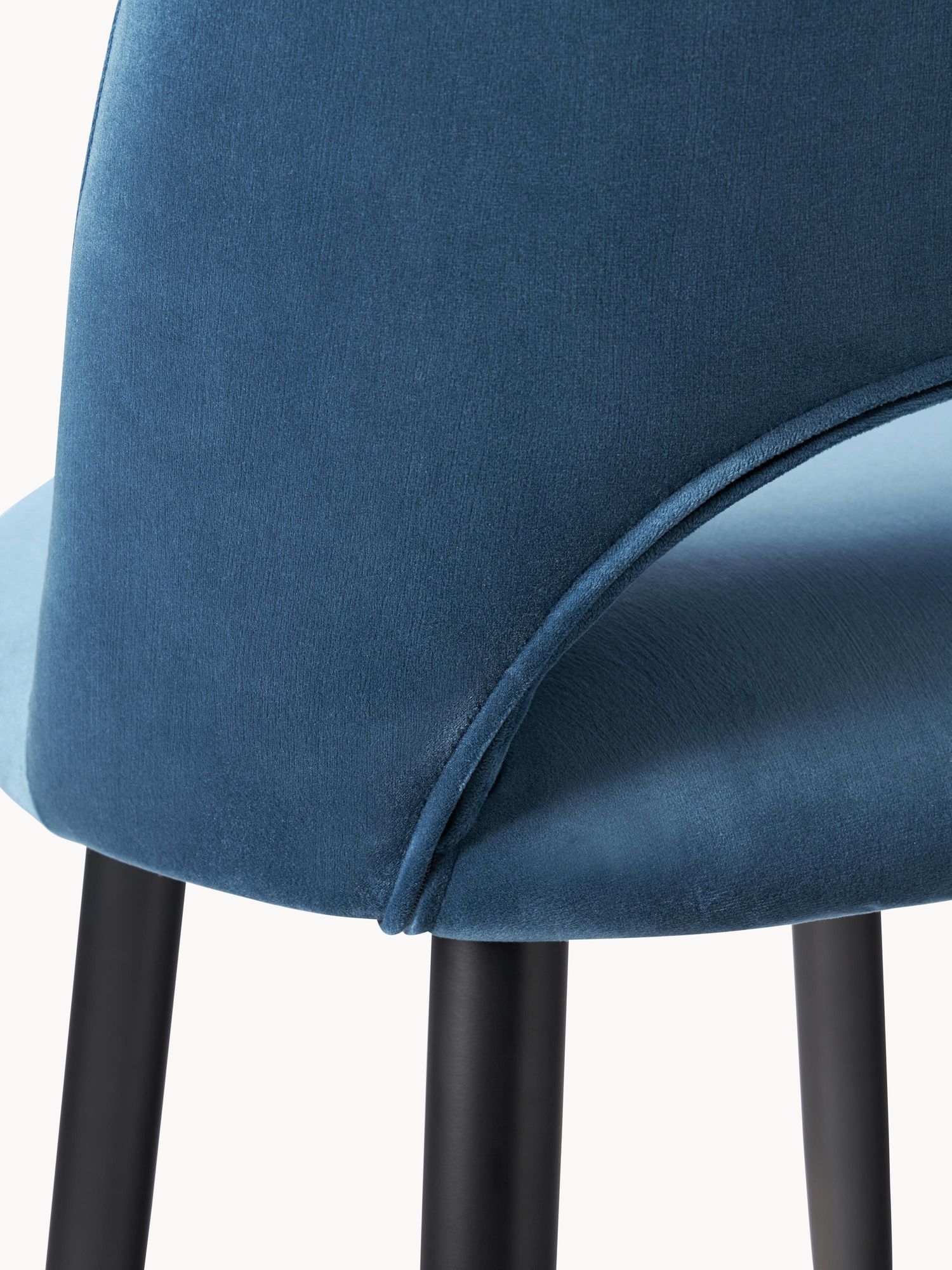 Bar chair with blue cushion and black finish - Image 4