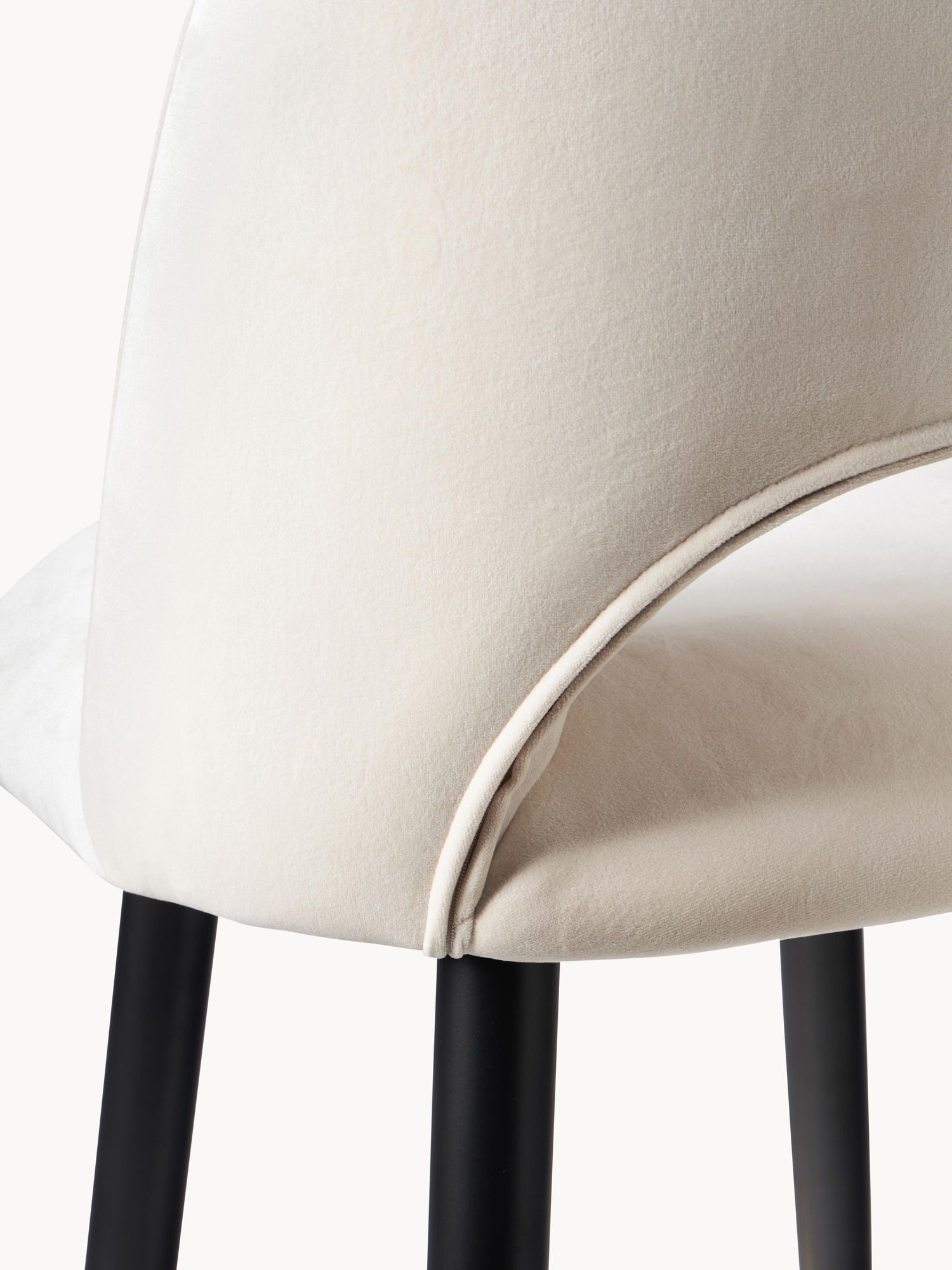 Bar chair with white cushion, black metal finish and gold footrest ring - Image 2