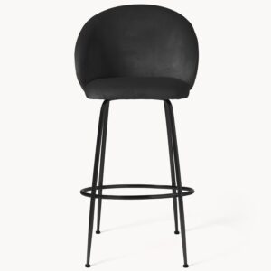 Bar chair with black cushion and black metal finish